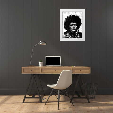 Hendrix White Modern Wood Framed Art Print by Shigley, Neil