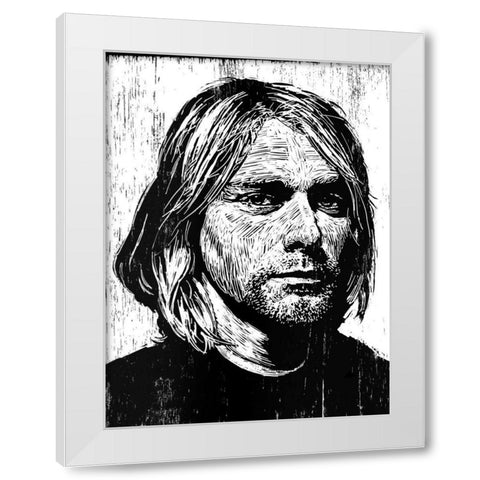 Cobain White Modern Wood Framed Art Print by Shigley, Neil