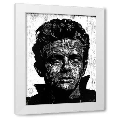 James Dean White Modern Wood Framed Art Print by Shigley, Neil