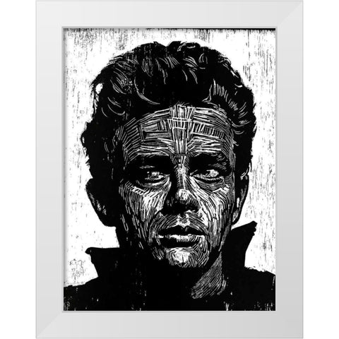 James Dean White Modern Wood Framed Art Print by Shigley, Neil