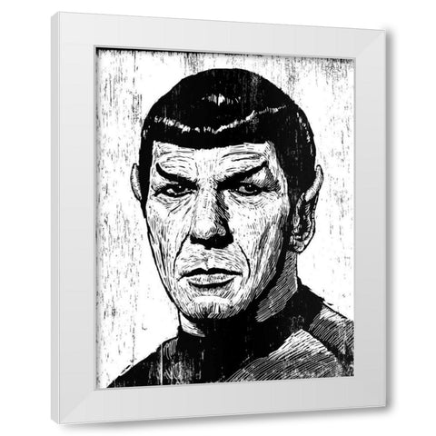 Spock White Modern Wood Framed Art Print by Shigley, Neil
