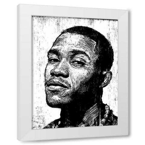 Frank Ocean White Modern Wood Framed Art Print by Shigley, Neil
