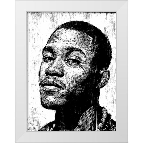 Frank Ocean White Modern Wood Framed Art Print by Shigley, Neil