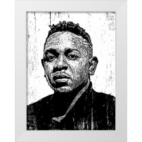 Kendrick Lamar White Modern Wood Framed Art Print by Shigley, Neil