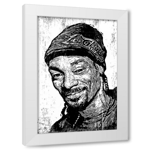 Snoop White Modern Wood Framed Art Print by Shigley, Neil