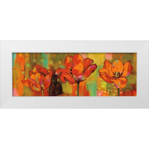 Magical Tulips White Modern Wood Framed Art Print by Sutton, Nicole