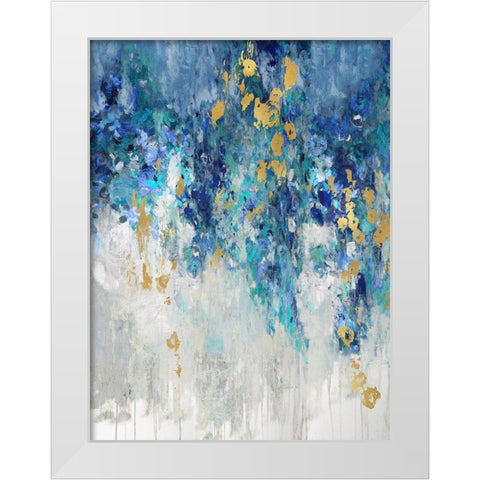 Cascading Blues I White Modern Wood Framed Art Print by Robbins, Nikki
