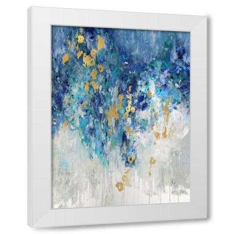 Cascading Blues II White Modern Wood Framed Art Print by Robbins, Nikki