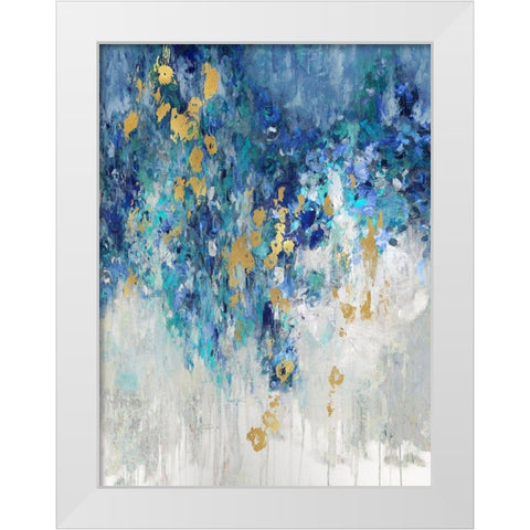 Cascading Blues II White Modern Wood Framed Art Print by Robbins, Nikki