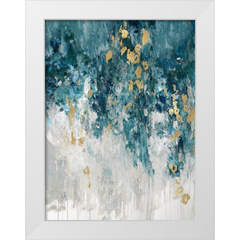 Cascading Cerulian White Modern Wood Framed Art Print by Robbins, Nikki