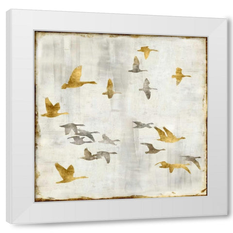 Golden Flight I White Modern Wood Framed Art Print by Spencer, Nick