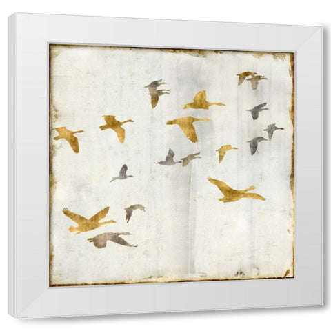 Golden Flight II White Modern Wood Framed Art Print by Spencer, Nick