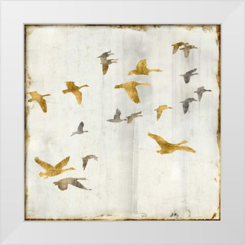 Golden Flight II White Modern Wood Framed Art Print by Spencer, Nick