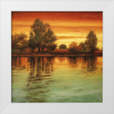 River Sunset I White Modern Wood Framed Art Print by Thomas, Neil