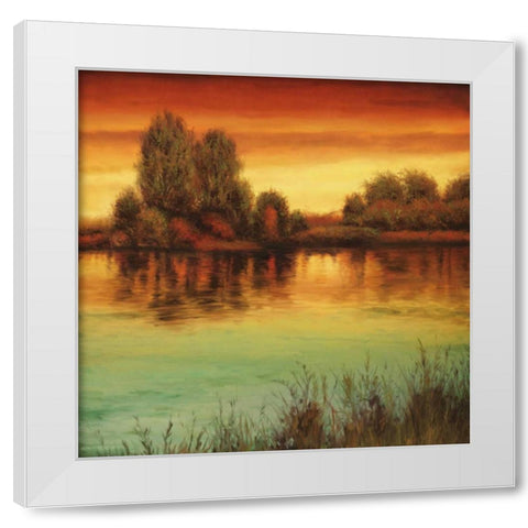 River Sunset II White Modern Wood Framed Art Print by Thomas, Neil