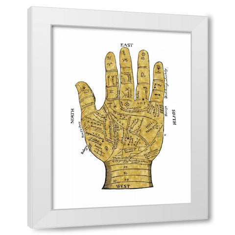 Vintage Palmistry White Modern Wood Framed Art Print by Jeffries, Oliver
