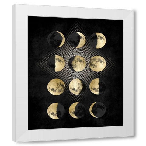 Moon Phases White Modern Wood Framed Art Print by Jeffries, Oliver