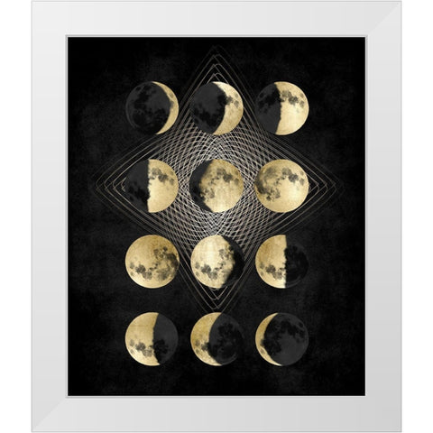 Moon Phases White Modern Wood Framed Art Print by Jeffries, Oliver