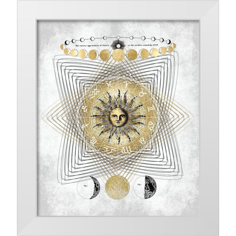 Zodiac Sun I White Modern Wood Framed Art Print by Jeffries, Oliver