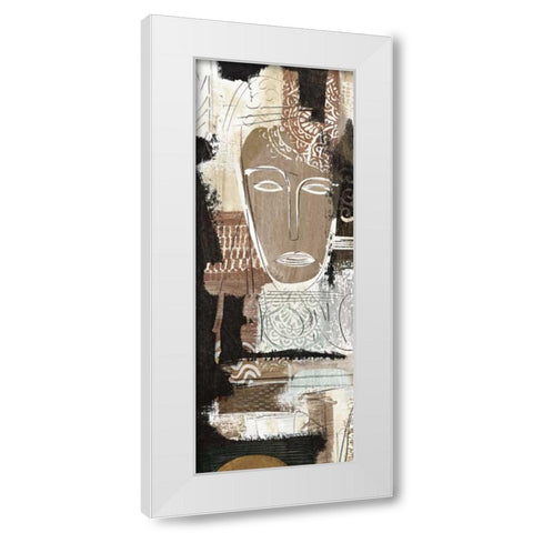 Ethnic Panel I White Modern Wood Framed Art Print by Carney, Patrick