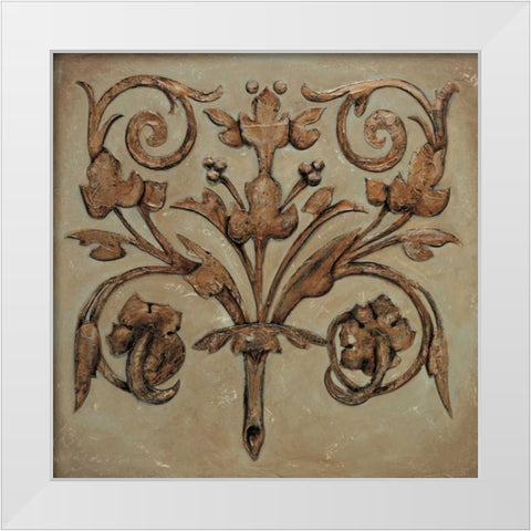 Decorative Scroll II White Modern Wood Framed Art Print by Segovia, Pablo