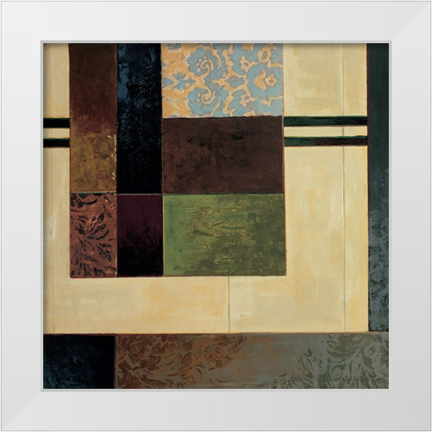 Inside Edition I White Modern Wood Framed Art Print by Sanderson, Paul