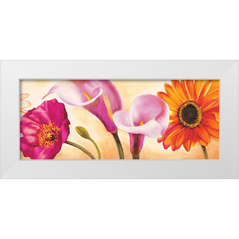 Danse de fleurs II White Modern Wood Framed Art Print by Viollet, Pierre