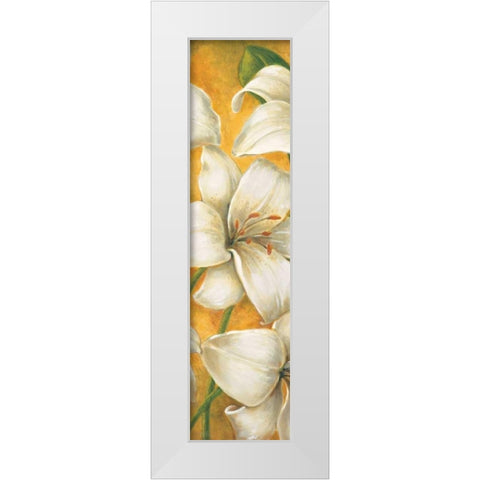 Concert de lys I White Modern Wood Framed Art Print by Viollet, Pierre