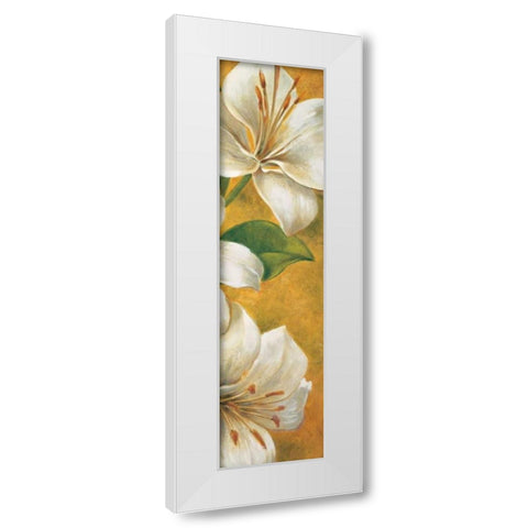 Concert de lys III White Modern Wood Framed Art Print by Viollet, Pierre