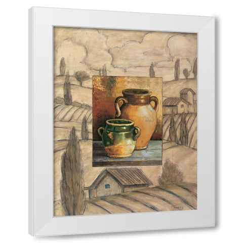 Jarrones del Campo II White Modern Wood Framed Art Print by Tamaris, Raul