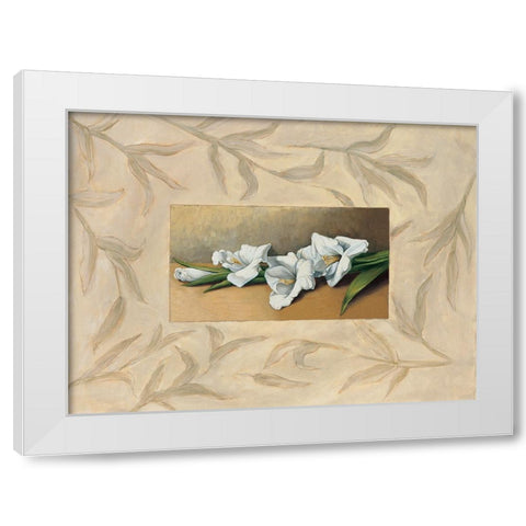 Flores II White Modern Wood Framed Art Print by Tamaris, Raul