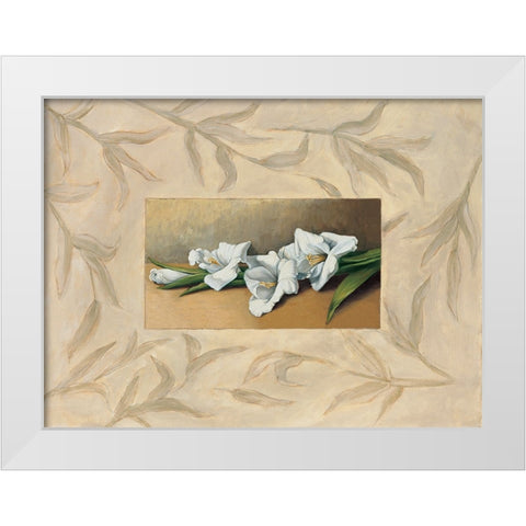 Flores II White Modern Wood Framed Art Print by Tamaris, Raul