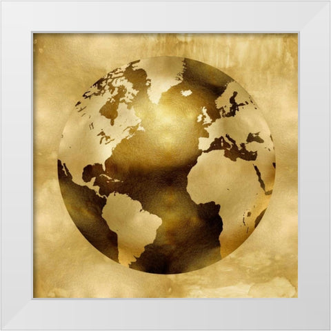 Golden Globe White Modern Wood Framed Art Print by Brennan, Russell
