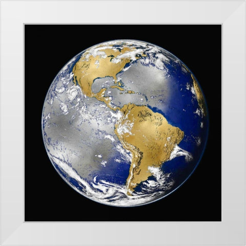 World Turning I White Modern Wood Framed Art Print by Brennan, Russell