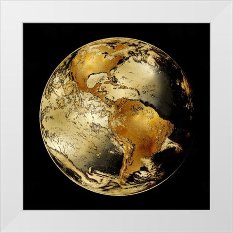 World Turning IV White Modern Wood Framed Art Print by Brennan, Russell