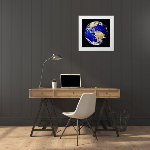 World Turning V White Modern Wood Framed Art Print by Brennan, Russell