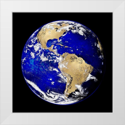 World Turning V White Modern Wood Framed Art Print by Brennan, Russell