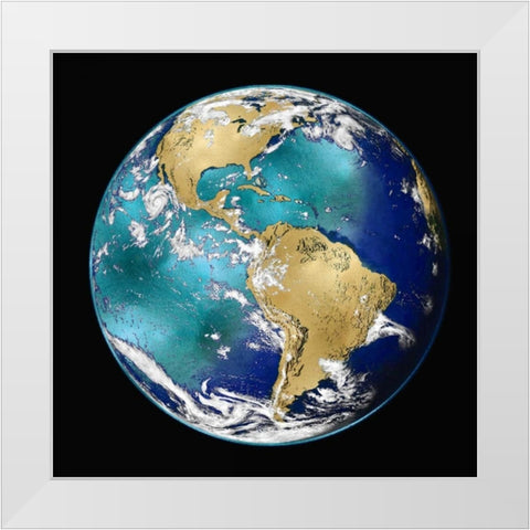 World Turning VI White Modern Wood Framed Art Print by Brennan, Russell