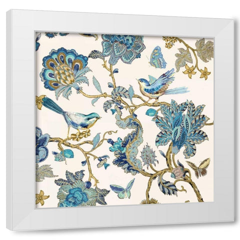 Passing Through - Teal I White Modern Wood Framed Art Print by Campbell, Renee