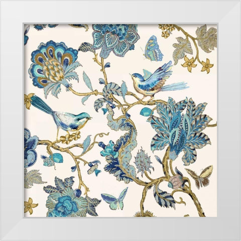 Passing Through - Teal I White Modern Wood Framed Art Print by Campbell, Renee