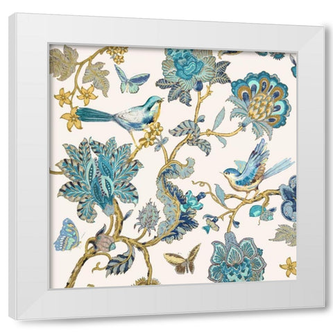 Passing Through - Teal II White Modern Wood Framed Art Print by Campbell, Renee