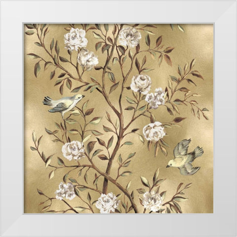 Chinoiserie in Gold II White Modern Wood Framed Art Print by Campbell, Renee