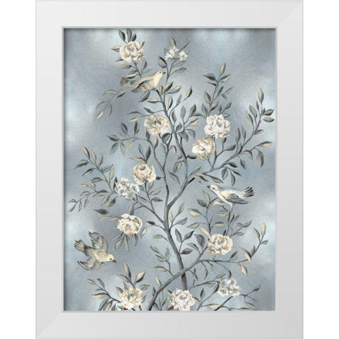 Chinoiserie in Silver III White Modern Wood Framed Art Print by Campbell, Renee