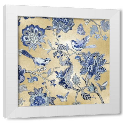 Passing Thru - Golden Indigo I White Modern Wood Framed Art Print by Campbell, Renee