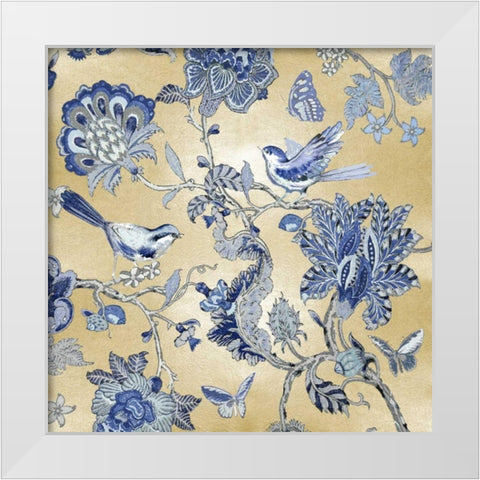 Passing Thru - Golden Indigo I White Modern Wood Framed Art Print by Campbell, Renee