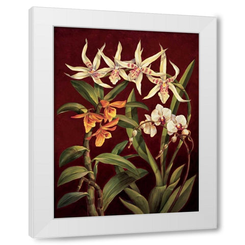 Orchid Trio I White Modern Wood Framed Art Print by Jimenez, Rodolfo