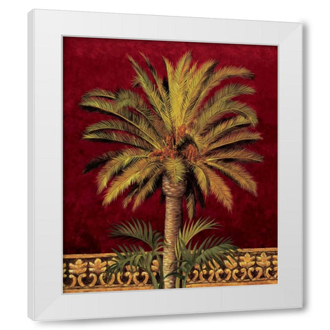 Canary Palm White Modern Wood Framed Art Print by Jimenez, Rodolfo
