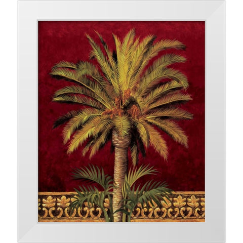 Canary Palm White Modern Wood Framed Art Print by Jimenez, Rodolfo