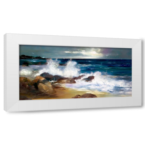 At the Shoreline White Modern Wood Framed Art Print by Di Scenza, Ron