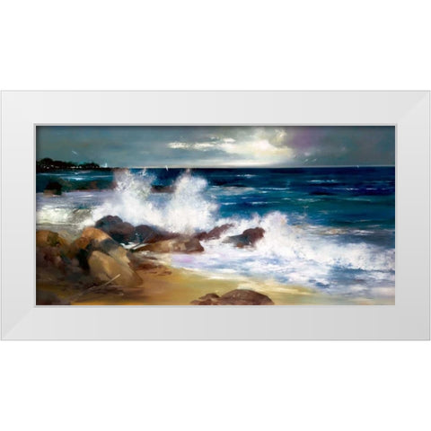 At the Shoreline White Modern Wood Framed Art Print by Di Scenza, Ron